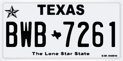 TX license plate BWB7261