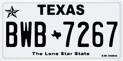 TX license plate BWB7267