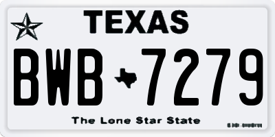 TX license plate BWB7279