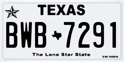 TX license plate BWB7291