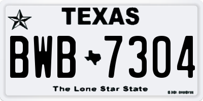 TX license plate BWB7304