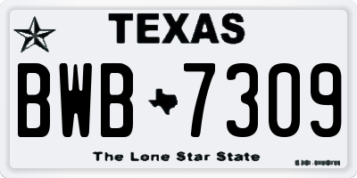 TX license plate BWB7309