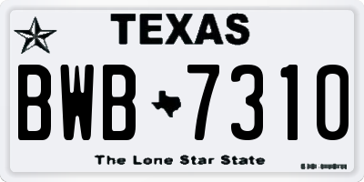 TX license plate BWB7310