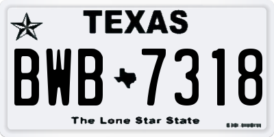 TX license plate BWB7318