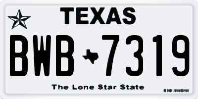 TX license plate BWB7319