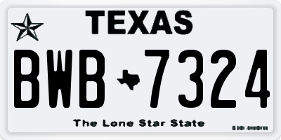 TX license plate BWB7324