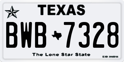 TX license plate BWB7328