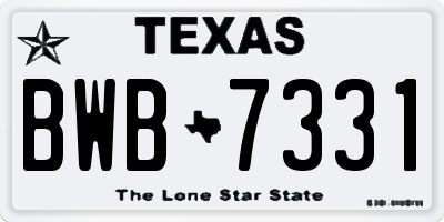 TX license plate BWB7331