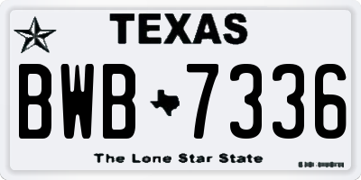 TX license plate BWB7336