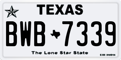 TX license plate BWB7339