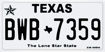 TX license plate BWB7359