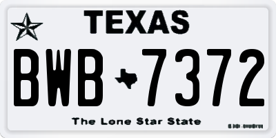 TX license plate BWB7372