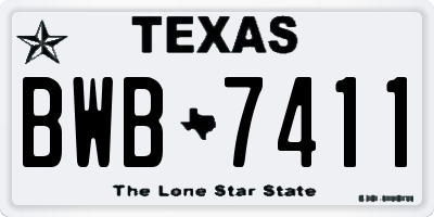TX license plate BWB7411