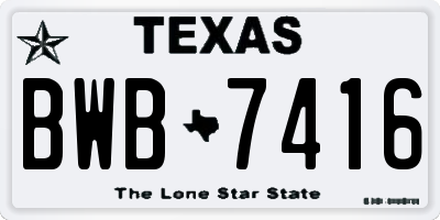 TX license plate BWB7416