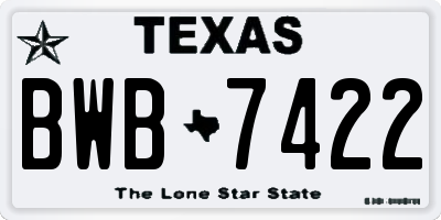 TX license plate BWB7422