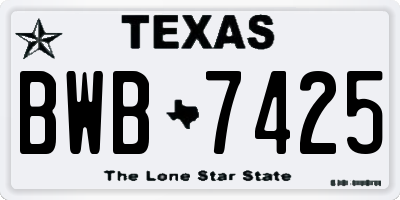 TX license plate BWB7425