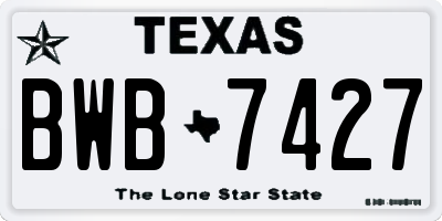TX license plate BWB7427