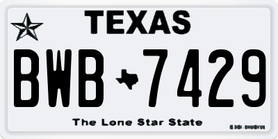 TX license plate BWB7429