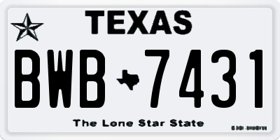 TX license plate BWB7431