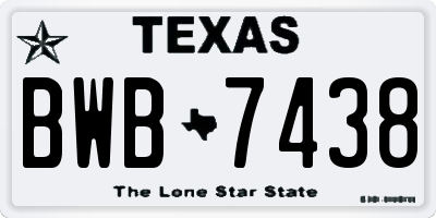 TX license plate BWB7438