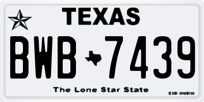 TX license plate BWB7439