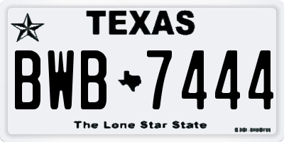 TX license plate BWB7444