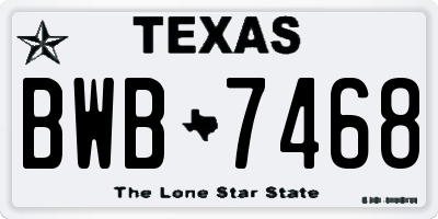 TX license plate BWB7468