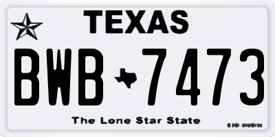 TX license plate BWB7473