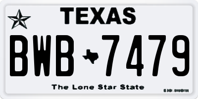 TX license plate BWB7479