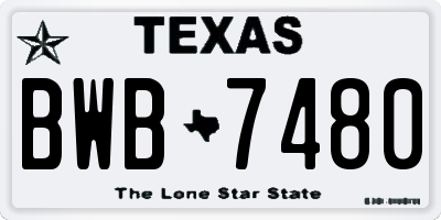 TX license plate BWB7480