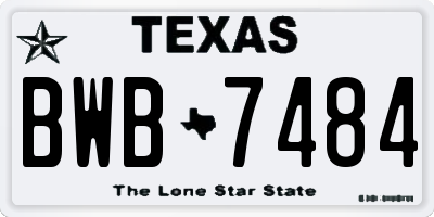 TX license plate BWB7484