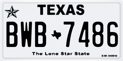 TX license plate BWB7486