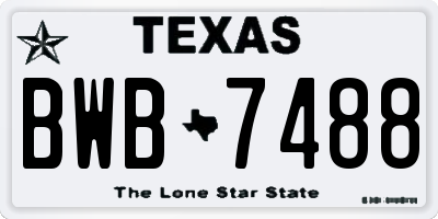 TX license plate BWB7488