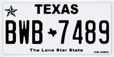 TX license plate BWB7489