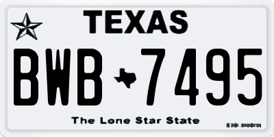 TX license plate BWB7495