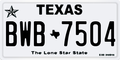TX license plate BWB7504