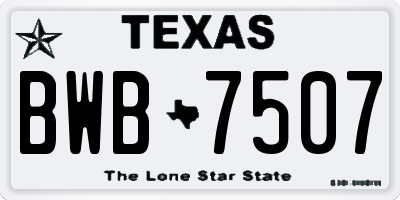 TX license plate BWB7507