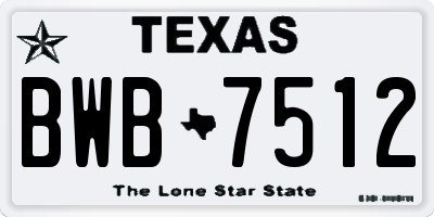 TX license plate BWB7512