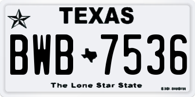 TX license plate BWB7536