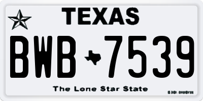 TX license plate BWB7539