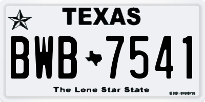 TX license plate BWB7541