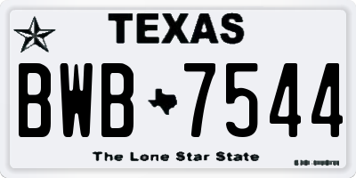 TX license plate BWB7544