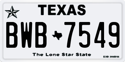 TX license plate BWB7549