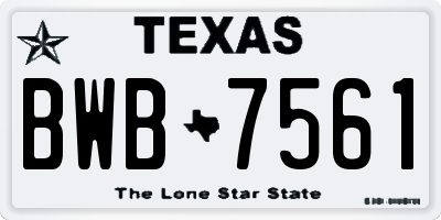 TX license plate BWB7561