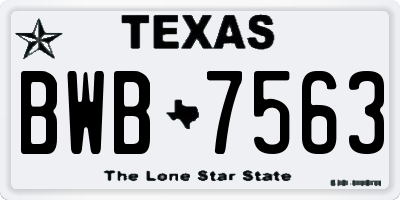 TX license plate BWB7563
