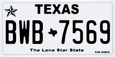 TX license plate BWB7569