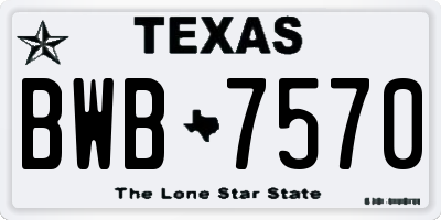TX license plate BWB7570