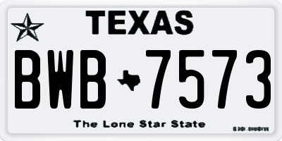 TX license plate BWB7573