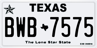TX license plate BWB7575