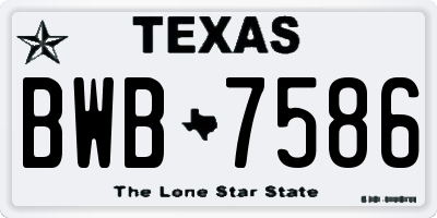 TX license plate BWB7586
